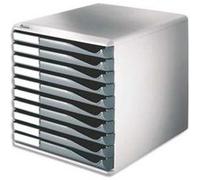 Bloc de classement 10 tiroirs - Structure grise/Tiroirs gris - L28,7 x H29 x P35,5cm G