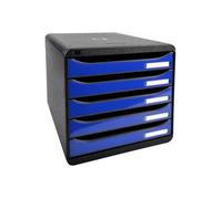 Exacompta Module de classement Big Box Plus 5 tiroirs Iderama A4+ Bleu royal brillant