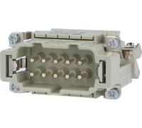 Bloc de connexion HARTING Han 10E, insert à broches (M), "côté droit", raccordement par vis, 10 pôles + PE, 500V, 16A - 1 pièce