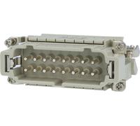 Bloc de connexion HARTING Han 16E, insert à broches (M), "côté droit", raccordement par vis, 16 pôles + PE, 500V, 16A - 1 pièce