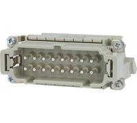 Bloc de connexion HARTING Han 16E, insert à broches (M), "gauche", raccordement par vis, 16 pôles + PE, 500V, 16A - 1 pièce