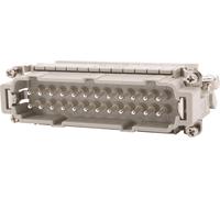 Bloc de connexion HARTING Han 24E, insert à broches (M), "côté droit", raccordement par vis, 24 pôles + PE, 500V, 16A - 1 pièce