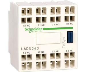 Bloc de contacts auxiliaires Schneider Electric, 4 pôles, raccordement à ressort LADN043