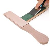 Bloc de coupe pour cuir - Poignée ergonomique double face - Aiguiseur de cuisine pour le travail du bois - Outils d'affûtage