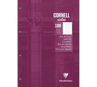 Bloc de cours CORNELL encollé grand côté A4 200 pages perforées 4 trous Cornell petits carreaux - Prune