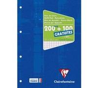 Clairefontaine Bloc de cours 65819C A4 300 p. (200+100) Grands carreaux Perforé Bleu Klein