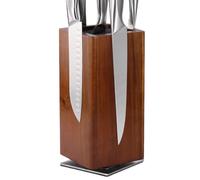 Bloc de couteaux magnétique, support de couteau rotatif en bois pour chefs professionnels avec fonction de rangement double face, organisateur d'ustensiles pour l'application de salle à manger