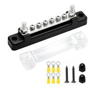 Bloc de Distribution 150A BusBar, 12V DC Barres de Distribution d'Énergie | Barre Omnibus 6 Bornes M4 & 2 M6, avec Couvercle, Bornier de Jonction Étanche et Anticorrosion, Bornier pour Voiture Bateau