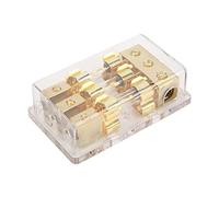 Bloc de Distribution d’Alimentation 1x0GA en entrée, 3x4GA en Sortie, Porte-fusible 60 A avec Couvercle Transparent, Bloc de Mise à la Terre étanche à la poussière pour
