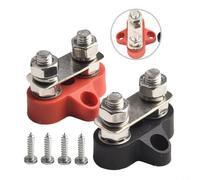 Bloc de distribution d'alimentation 400 A CC 48 V en cuivre 8 x pour goujons m10 Marine solaire RV pour batterie Borne de jonction isolée