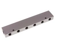 Bloc de distribution en aluminium 2xG 3/8'' x 12xG 1/4'' Double face 16 bar