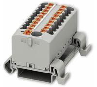 Bloc de distribution PHOENIX CONTACT, 3273242, PTFIX 6/18X2,5-NS35A GY