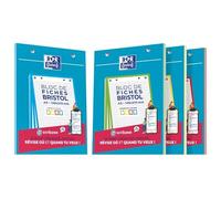 Bloc de FICHES BRISTOL 2.0 148x210mm perforées petits carreaux 5x5mm 30 fiches cadres de couleurs assorties