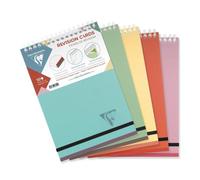 Bloc de fiches de révision Linicolor ESSENCE reliure intégrale A5 14,8x21 cm 50 fiches petits carreaux 5 bandes de couleurs couverture plastique polypropyène rainuré - Assortis