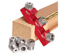 Bloc de forage pour trous droits en d'aluminium Outil de gabarit | Gabarit de perçage à trous coudés droits pour amateurs, charpentiers, amateurs, assemblage de meubles, poteaux en bois