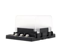 Bloc de Fusibles à 6 Voies Dc 32v 30a, ABS Noir, LED | Design Bus Positif et Négatif Modulaire, Couvercle de Protection de Masse, Usage Automobile et Sport Mécanique