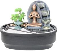 Bloc de jardin lumineux - Eau - Favorise la détente - Jardin zen - 27,5 x 19 x 21 cm - Plaque nominative