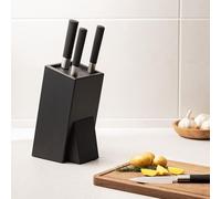 Bloc de mesure universel - Porte-couteaux en bois - Convient pour tous les couteaux - Bois de caoutchouc
