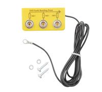 Bloc de mise à la terre en ambre ESD, boîte de mise à la terre avec câble et 3 raccords Mohm - Pour vissage de table - Longueur : 70 mm - Largeur : 35 mm - Longueur du câble : 2,9 m - Œillet à