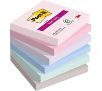 Bloc de notes adhésif, 76x76 mm, 6 x 90 feuilles, 3M POST-IT "Super Sticky Soulful", assortiment de couleurs