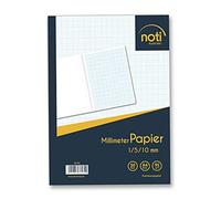 Bloc de papier millimétré A4 - 50 pages de papier de qualité supérieure 95 g/m² avec grilles bleues de 1/5/10 mm, entre autres, pour dessins techniques