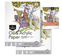 Bloc de papier pour peinture à l'huile et acrylique, format 11x14 pouces, lot de 2, 20 feuilles, grammage 350 g/m²