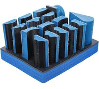 Bloc de Ponçage à Fixation Autoagrippant 16 pcs - 17 x 11.4 x 21.8 cm - Pratique et Efficace pour Ponçage Rapide - D-Work
