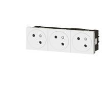 Bloc de prise de courant triple 16A 2P+T Legrand Mosaic surface