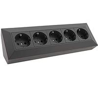 Bloc de prises 5 voies, noir, 250 V ~ / 16 A