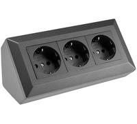 Bloc de prises triple, anthracite, max 16 A/3 600 W, montage en saillie