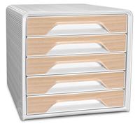 Bloc de rangement avec 5 tiroirs, design en bois de hêtre, dimensions : 360 x 288 x 270 mm