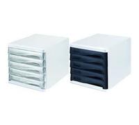 Helit – Module de classement 'the wave' – 5 tiroirs – blanc/gris
