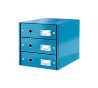 Bloc de Rangement pour Bureau 3 tiroirs A4 Wow - Bleu