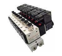 Bloc de vannes solénoïdes 3V210-08ic multi-options 220 V/24 V avec collecteur base for silencieux, 2/3/4/5/6 rangées, 3 ports