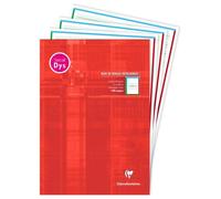 Bloc d'écriture spécial Dys encollé en-tête A4 100 pages détachables cadre et lignes 4 couleurs Interligne 2 mm - Rouge