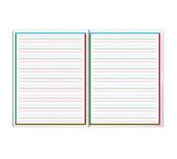 Bloc d'écriture spécial Dys encollé en-tête A4 100 pages détachables cadre et lignes 4 couleurs Interligne 5 mm - Bleu