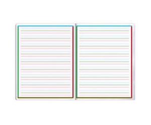 Bloc d'écriture spécial Dys encollé en-tête A4 100 pages détachables cadre et lignes 4 couleurs Interligne 5 mm - Bleu