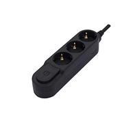 Chacon Multiprise design Schuko 3x16A avec interrupteur 3 m Noir