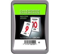 LECAS Bloc éphéméride journalier – Sous boîtier plastique – 6x9 cm – Neutre