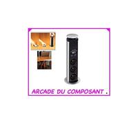 BLOC ESCAMOTABLE A 3 PRISES - 2 x USB - TERRE FRANÇAISE