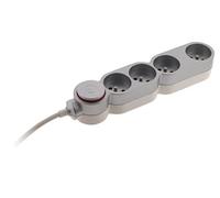 HOME Bloc multiprises parafoudre 4 prises 16A avec interrupteur Silver