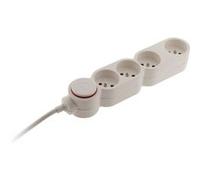 Bloc HOME 4 Prises 16A avec Interrupteur et Parafoudre Câble 1,5m Blanc