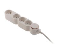 Bloc HOME 4 Prises 16A avec Interrupteur et Parafoudre Câble 1,5m Blanc