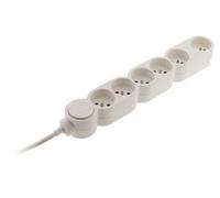 Zenitech Bloc multiprises HOME 6 prises 16A – interrupteur, fiche extraplate, câble 1,5 m – Blanc