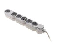 Bloc HOME 6 Prises 16A avec Interrupteur Silver et Fiche Extraplate Câble 1,5m