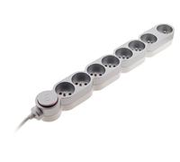 Bloc multiprises parafoudre 8 prises 16A avec interrupteur silver
