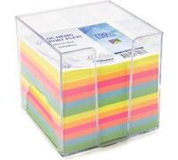 WAYTEX 931151 Bloc mémo de 700 notes multicolores 9 x 9 cm avec support plastique transparent