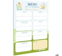Bloc menu de la semaine - planificateur des repas hebdomadaire - A5 planning pour préparer les repas de la famille - organisation