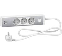 - Bloc multiprise 3 prises 2P+T + 2 USB - Blanc - Schneider
