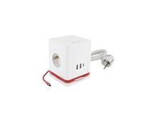 Chacon Cube multiprise 1,40m avec 3 prises 16A Schuko, 2USB-C et 2USB-A, interrupteur